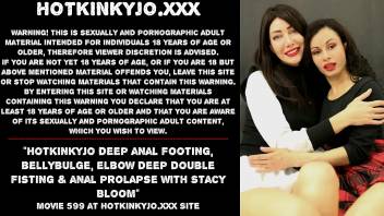 NEW!!! Hotkinkyjo deep anal footing, bellybulge, elbow deep double fisting & anal prolapse with Stacy Bloom